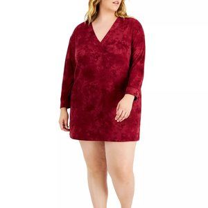*NEW* JENNI Plus Size Long Sleeve Printed Sleepshirt Size 1X